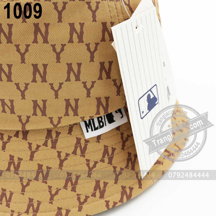 Combo 2 Nón MLB Monogram NY nâu