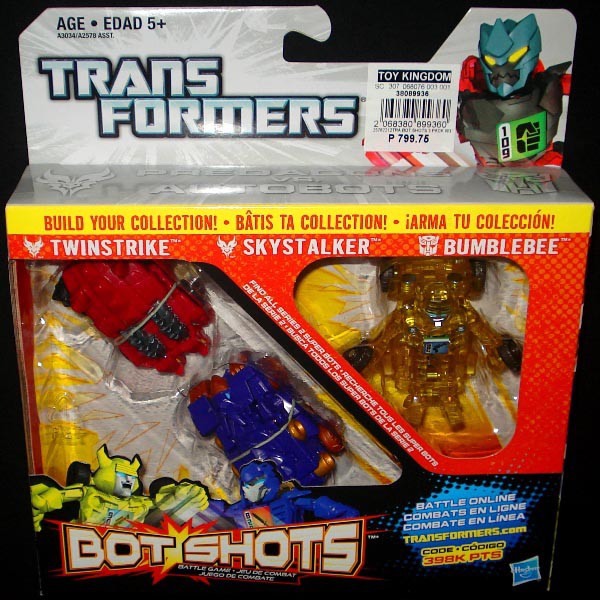 Bộ 3 Robot Transformer Mini Bot Shots - Twinstrike, Skystalker và Bumblebee (Box)