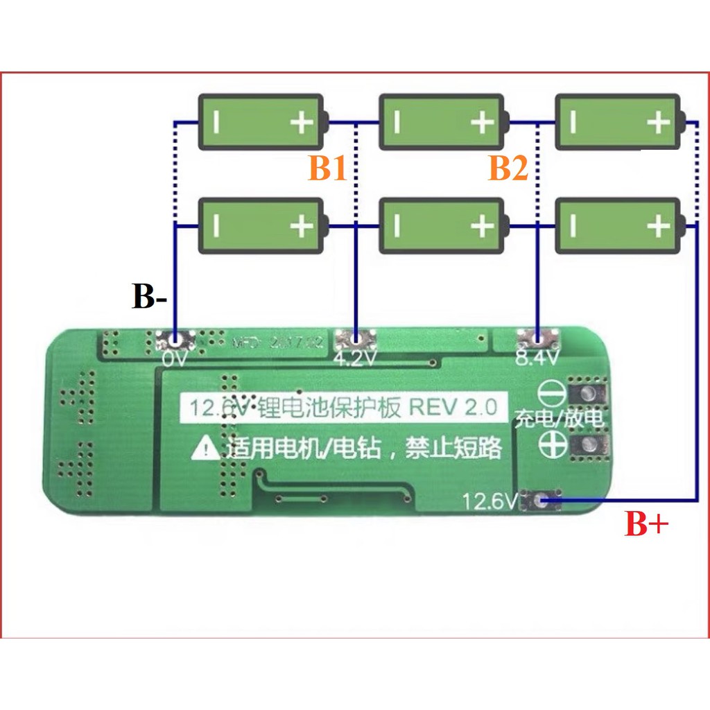 Mạch 3S 12.6V - 20A Auto Recovery, sạc và bảo vệ pin Li-ion 3.7V. BN.