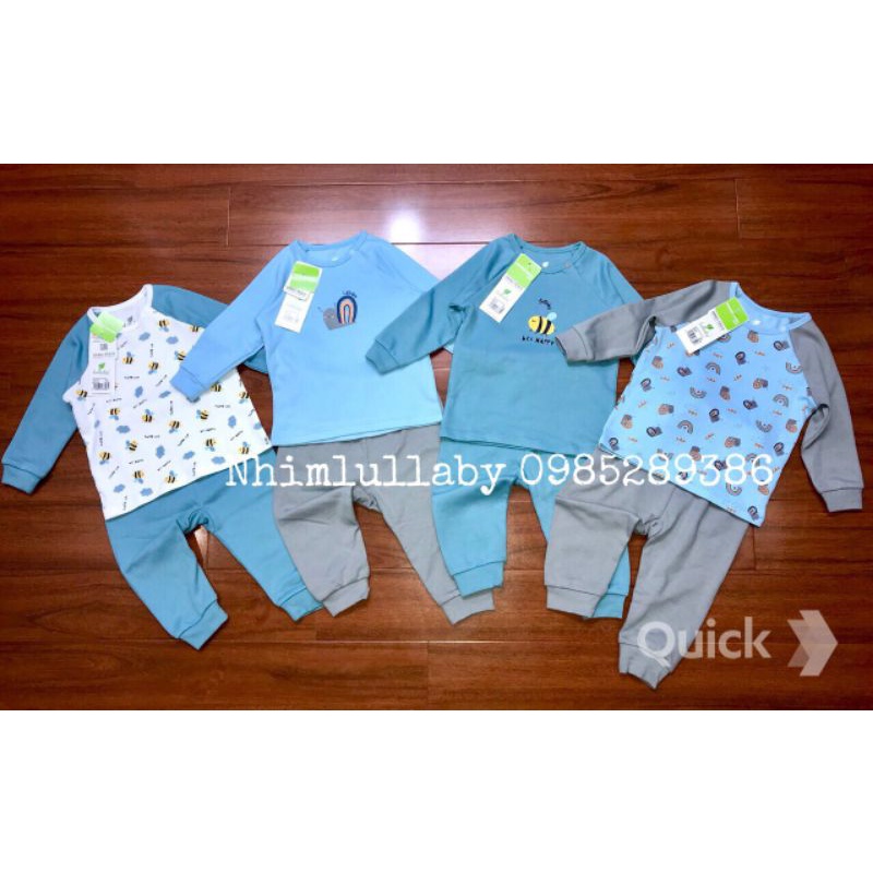 Bộ dài tay raglan bé trai Lullaby mẫu mới 2021