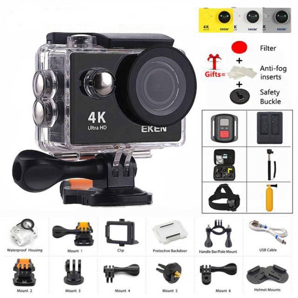 Camera Hành Trình Chống Nước 4K Sports Ultra HD Lấy Nét Tự Động