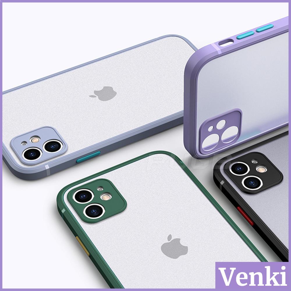 Ốp điện thoại cứng khổ vuông mặt nhám trong suốt cho iPhone 12 8plus X 11 Max SE 7plus Xr MAX XS SE2020