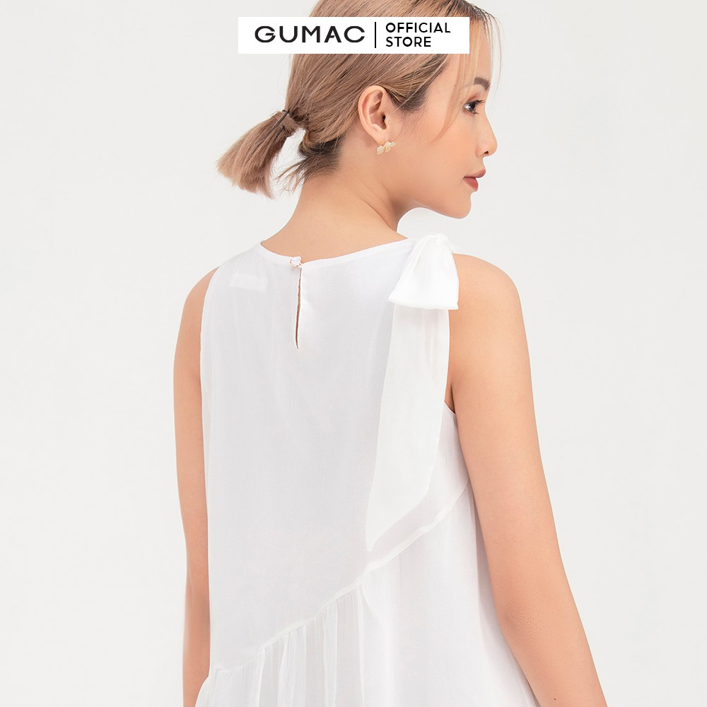 Đầm suông nữ rã nơ vai GUMAC DB748 – GUMAC >>> top1shop >>> shopee.vn
