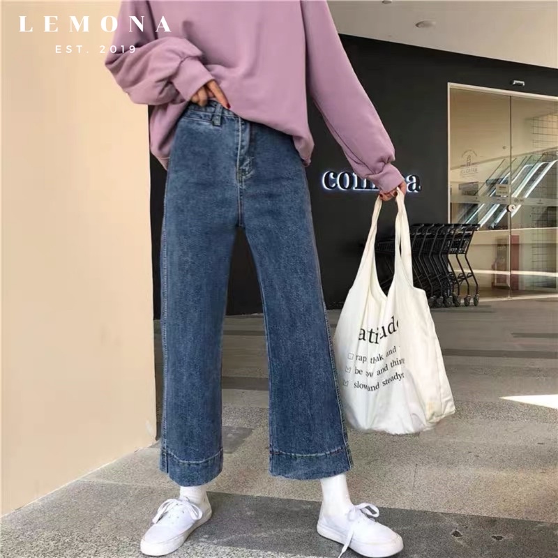 5886 | QUẦN JEANS SUÔNG BASIC DÁNG LỬNG ULZZANG