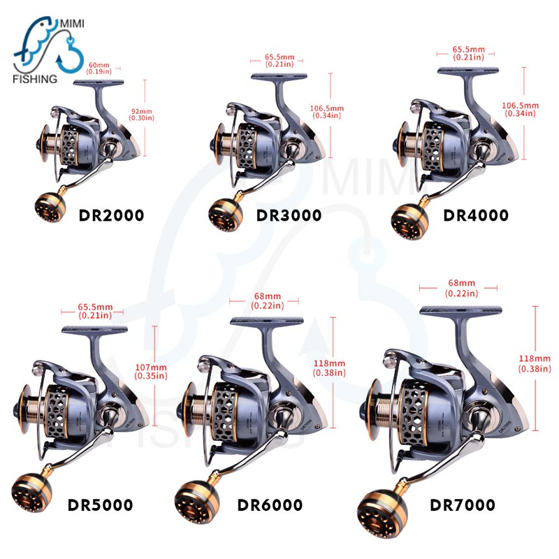 Máy câu cá hàng cao cấp Proberos DR, full kim loại Size: 2000-3000-4000-5000-6000