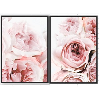 Bộ 2 tranh canvas hoa hồng trang trí phòng khách phòng ngủ