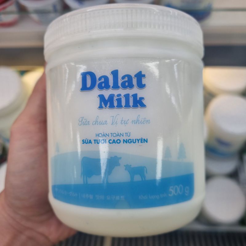 Sữa Chua Vị Tự Nhiên Không Đường DALAT MILK Hộp 1KG Chính Hãng Date Xa