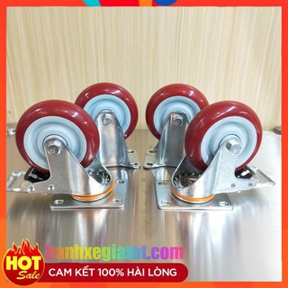 Bánh xe chịu lực 100 - 150mm Nâu đỏ tải trọng cao- bán bánh lẻ