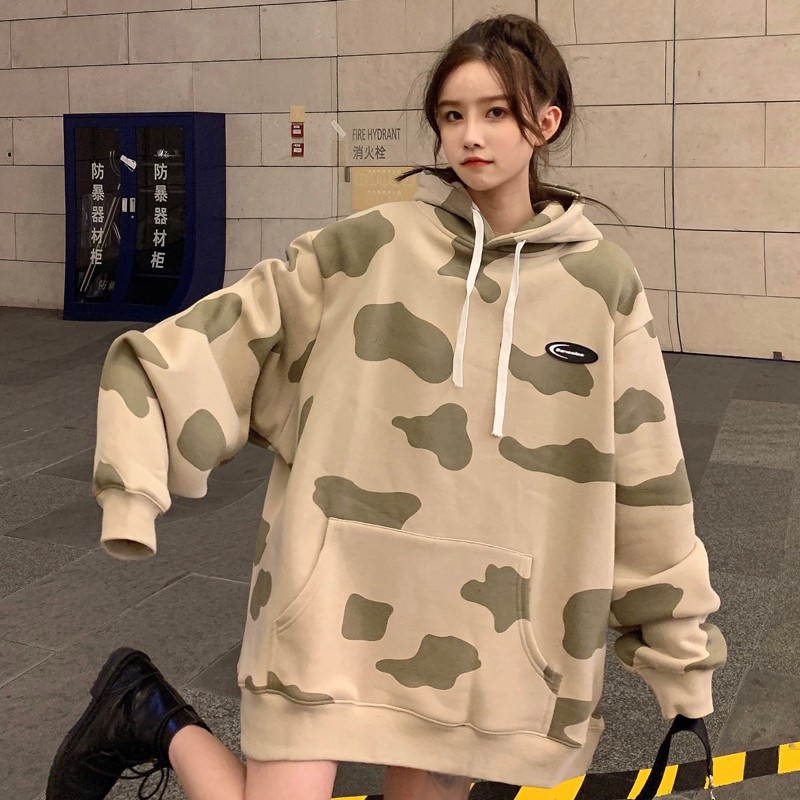 ÁO HOODIE BÒ SỮA FORM RỘNG
