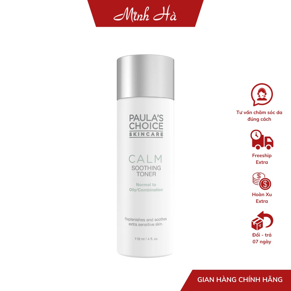 Nước hoa hồng Paula's Choice Calm Smoothing Toner For Normal to Oily/Combination 118ml làm dịu và phục hồi da - Mã 9160