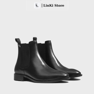 Giày Chelsea Boot Da bò nguyên tấm - Đế fip gỗ độn đế cao 3cm - Dáng Basic - Bảo hành 12 tháng