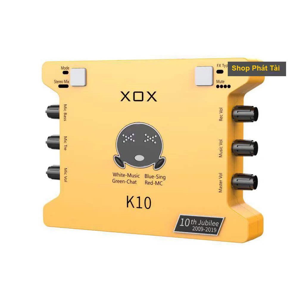 Sound Card K10 Bản Ký Niệm 10 Năm - K10 XOX Chính Hãng Cao Cấp Phiên Bản Tiếng Anh Quốc Tế - Micro Bm 900