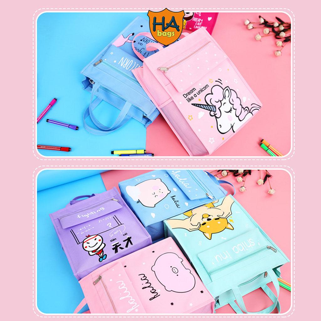 Túi xách để sách vở học thêm, học hè HABAGS cho học sinh mẫu giảo và tiểu học, kèm túi đựng bút bên ngoài HA1027