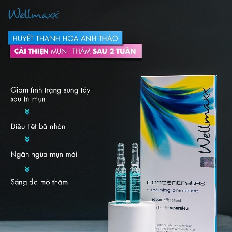 Chuẩn Auth - Set 7 ống huyết thanh chống lão hóa Wellmaxx Concentrates Evening Primrose Repair Effect Fluid