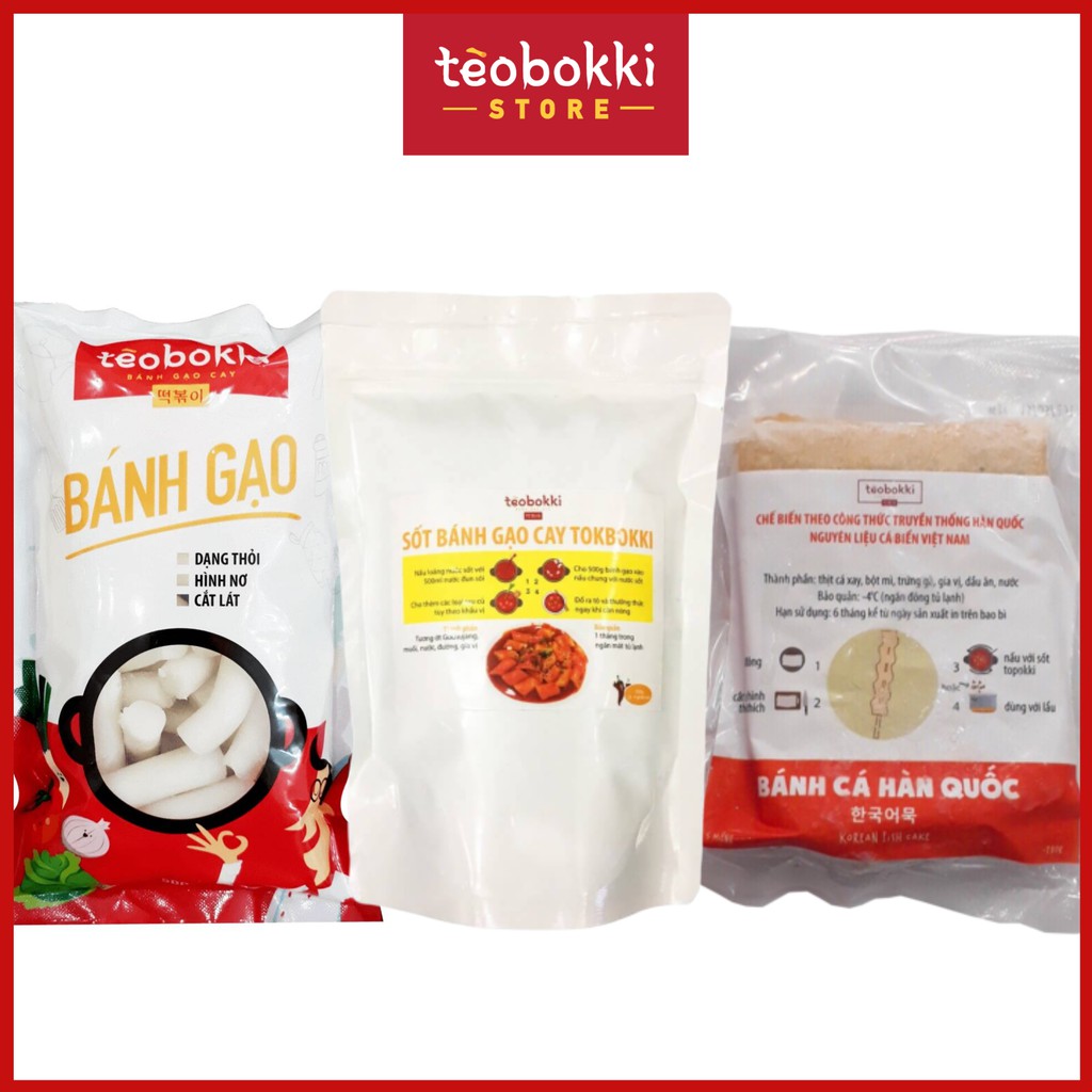 (CHỈ GIAO TPHCM) Combo nấu tokbokki - Combo bánh gạo kèm sốt và chả cá Tèobokki