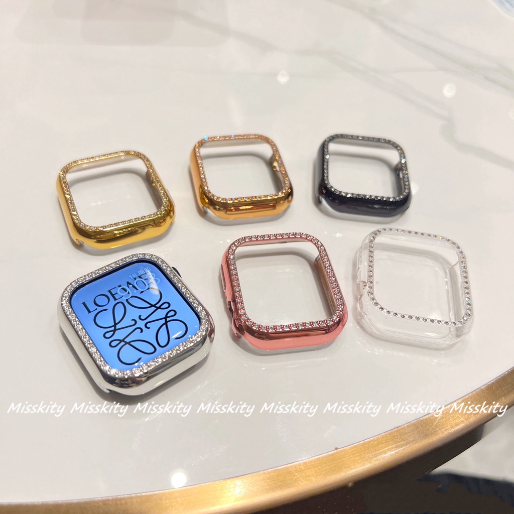 Ốp Bảo Vệ Đính Kim Cương Cho Apple Watch Series 7 6 SE 5 4 3 2 45mm 44mm 40mm 41MM