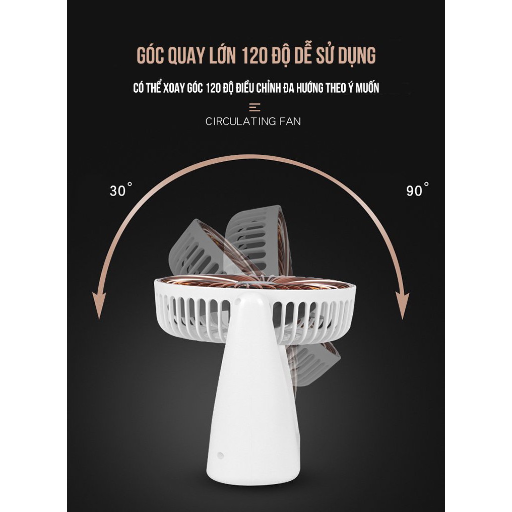 [PIN CHẠY 4-5 GIỜ] QUẠT USB TÍCH ĐIỆN SUPER FAN - 3 Chế Độ Gió Mạnh Mẽ  - BẢO HÀNH 1 ĐỔI 1