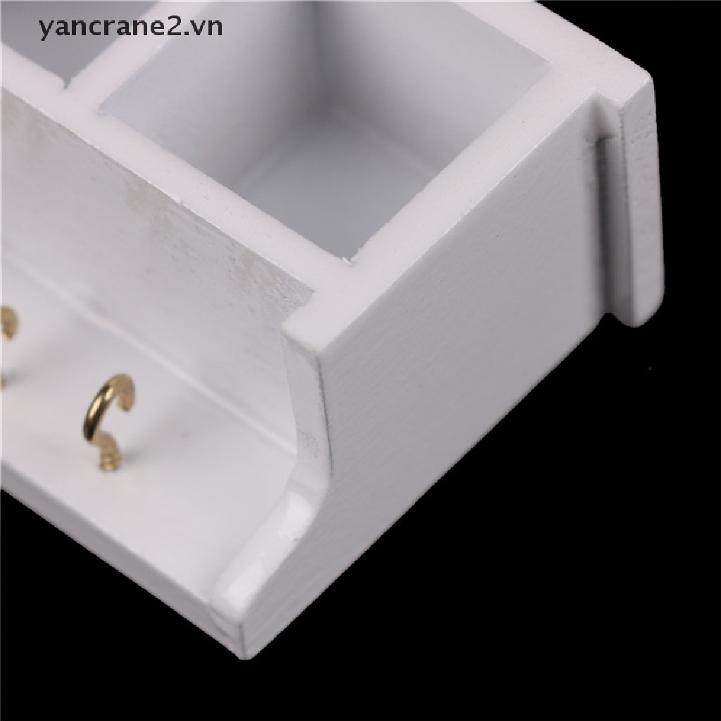 Mô Hình Kệ Bếp Bằng Gỗ Màu Trắng Tỷ Lệ 1 / 12 Dùng Trang Trí Nhà Búp Bê