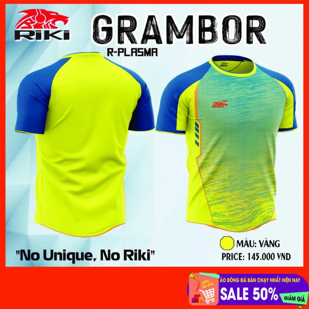 Bộ áo bóng đá không logo RiKi Grambo sẵn kho, giá tốt