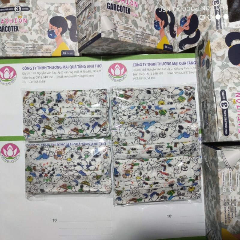 KHẨU TRANG THỜI TRANG GARCOTEX 3 LỚP VẢI KHÔNG DỆT SPUNLACE. Hộp 50 cái | BigBuy360 - bigbuy360.vn