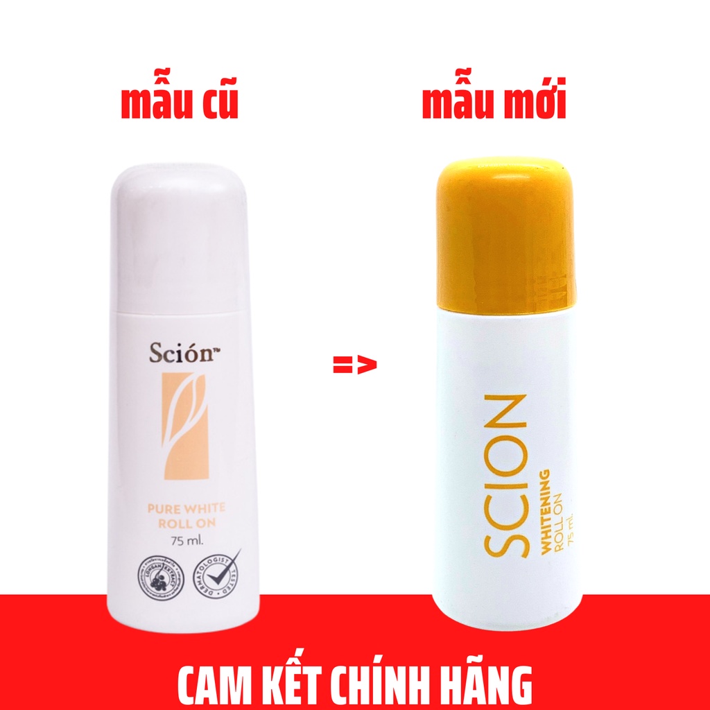 Lăn Khử Mùi Scion Whitening Roll On-  Lăn Ngăn Mùi Không Gây Ố Vàng Áo - 75ml