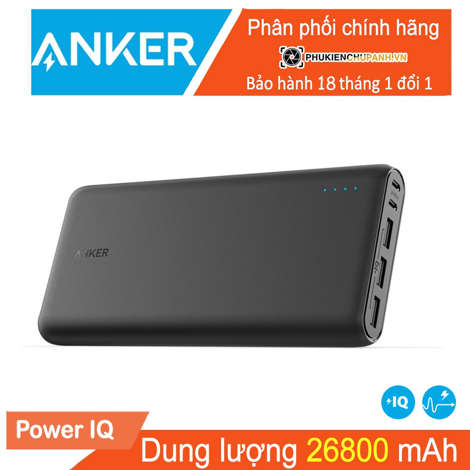 Pin Dự Phòng ANKER PowerCore+ 26800mAh 2 nguồn input - A1277