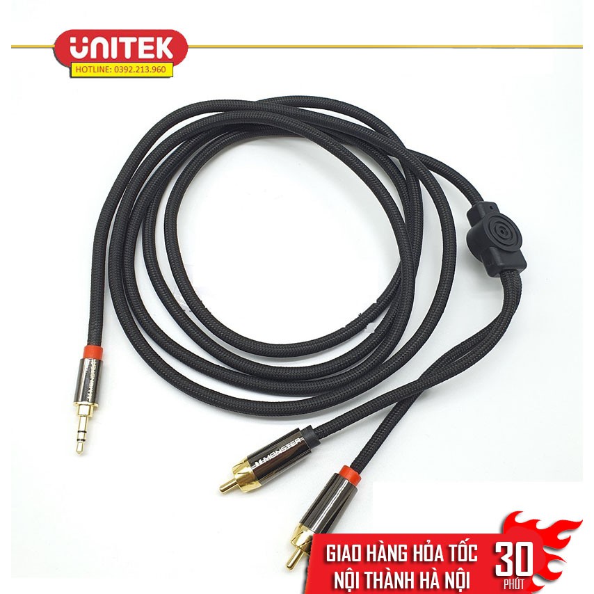 Cáp 3.5mm Ra 2 Đầu RCA Dùng Cho Điện Thoại, Laptop, Máy Tính Monster iCable 1000A - Hàng Nhập Khẩu