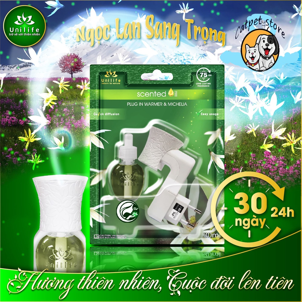 Máy xông tinh dầu Unilife [ TẶNG TINH DẦU HOA NGỌC LAN 30ml ] Chính hãng BH 12 Tháng - Khử mùi hôi chó mèo
