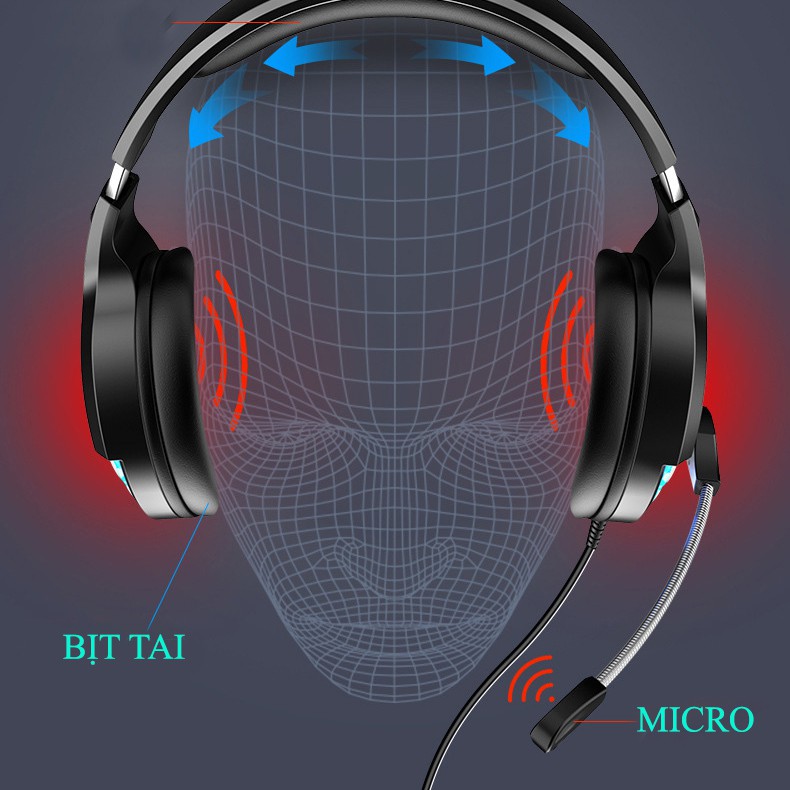 Tai Nghe Chụp Tai Q2 cao cấp, LED cầu vồng tối thượng, tai nghe game có mic, âm thanh chuẩn và thực tế.