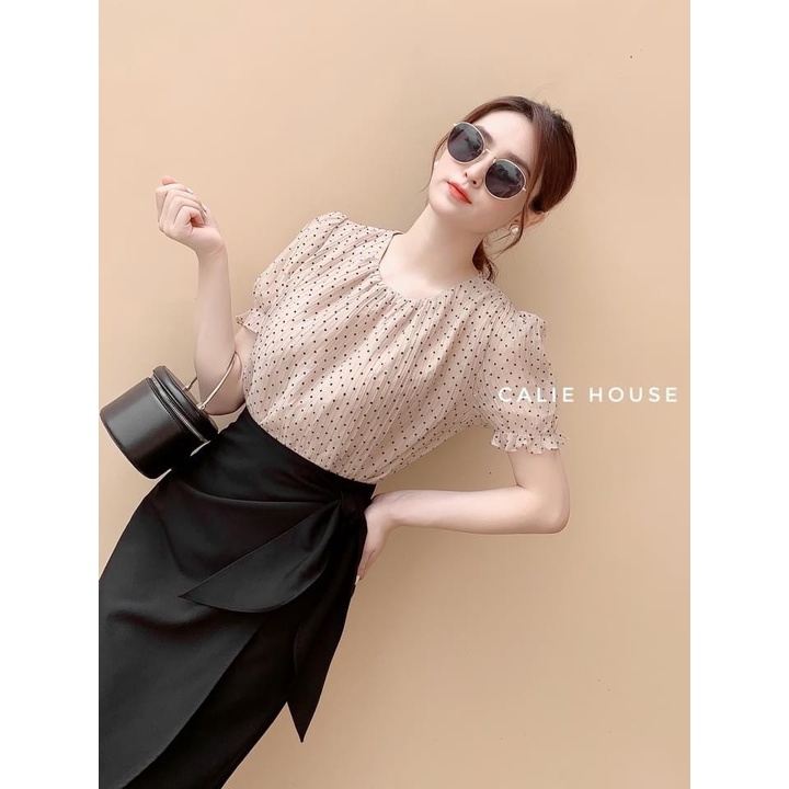 CHÂN VÁY NƠ BUỘC CHÉO VẠT- Chân váy Công Sở- Chất Sang Xịn- Vạt Lệch màu đen và nâu tây [freeship+ có hình ảnh + video] | BigBuy360 - bigbuy360.vn