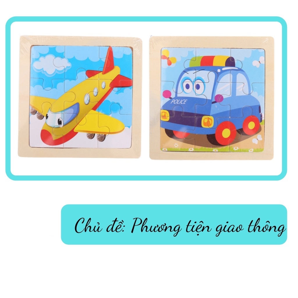 Đồ Chơi Ghép Hình Cho Bé, Tranh Ghép Gỗ 9 Mảnh Nhiều Hình Ngộ Nghĩnh