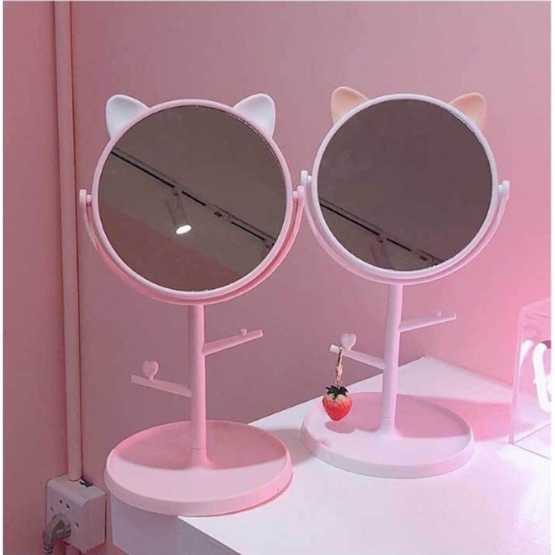 GƯƠNG SOI TRANG ĐIỂM TAI THỎ CÓ MÓC TREO