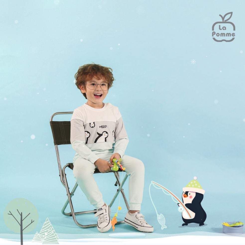 SL220 Bộ dài tay phối màu cơ bản La Pomme chất liệu bamboo cotton mềm mịn thoáng mát