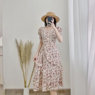 [ẢNH SHOP CHỤP] Váy hoa vạt chéo