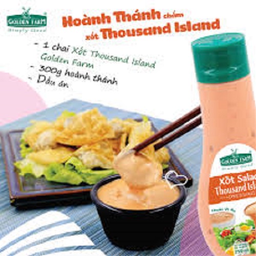 Xốt Salad Thousand Island 250g Golden Farm từ cà chua tươi, lòng đỏ trứng gà, giúp bạn nhanh chóng chế biến món salad