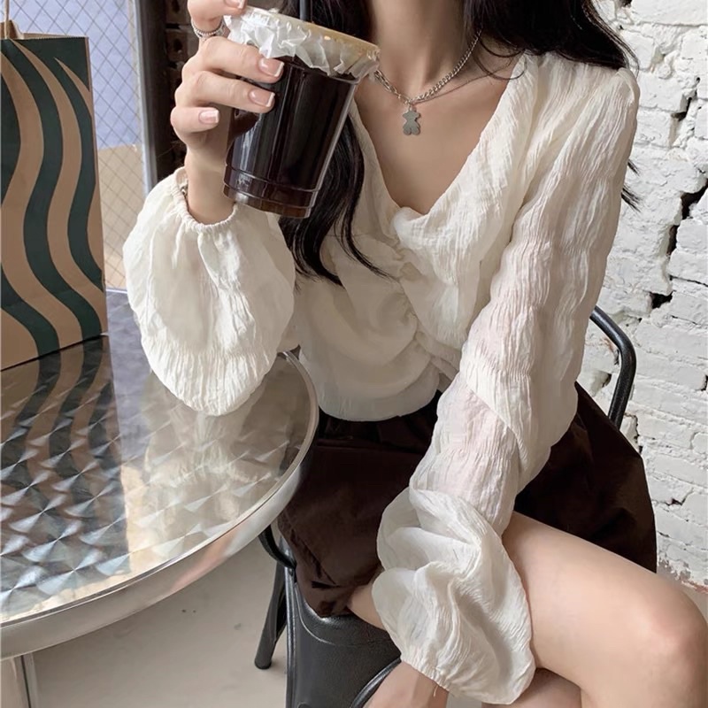 Set Áo Croptop Voan Quần Đùi Phồng Hàn Quốc Siêu Xinh (ẢNH THẬT+VIDEO)
