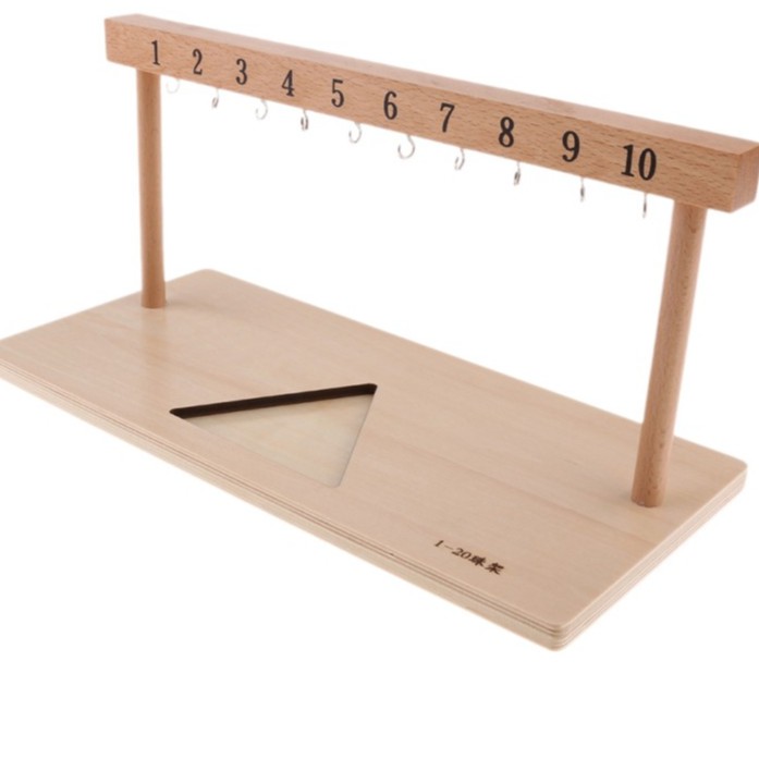 Giáo Cụ Montessori - 2 Khung Treo Hạt Cườm 1-19 - Hàng Đẹp Bản Chuẩn ( Number Counting 1-20 Hanging Frame )