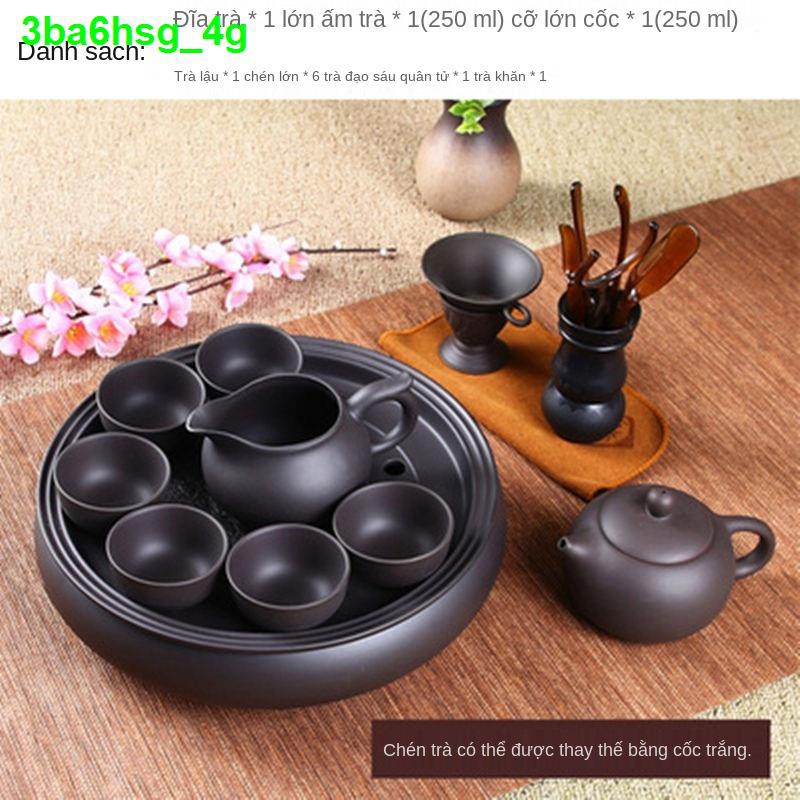 bìnhViolet arenaceous kung fu tea set suit modern household contracted chaoshan of a complete ceramic tray teapot teac