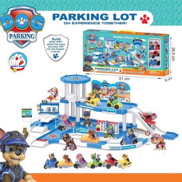Đồ chơi mô hình biệt đội 4 chú chó cứu hộ parking lot