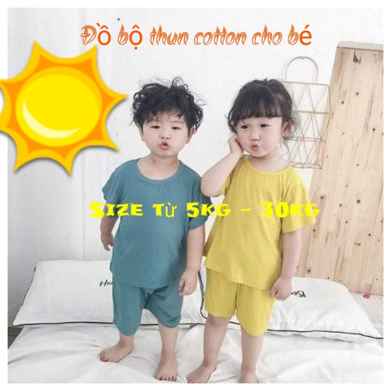 Đồ bộ cho bé trai, bé gái thun cotton co giãn mềm mịn thoáng mát,bộ đồ thun cho bé ngắn tay