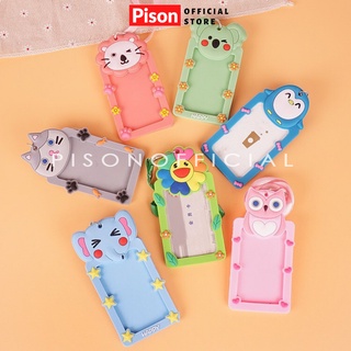 Dây đeo thẻ Silicon Pison, bảng tên dọc nhiều mẫu dễ thương - SP0352 - 01 cái