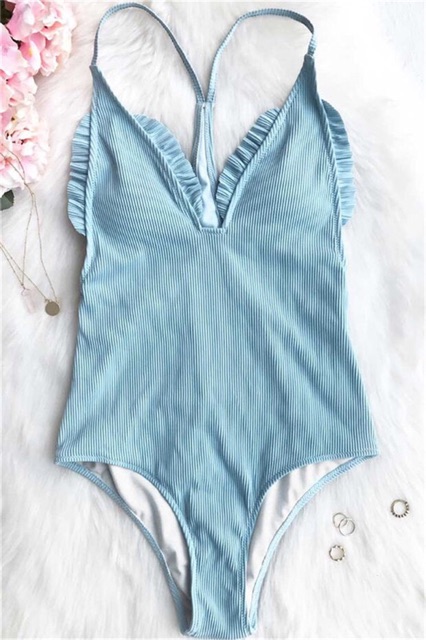 Monokini dây viền bèo sắc màu siêu xinh | BigBuy360 - bigbuy360.vn