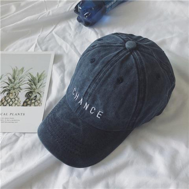 Mũ lưỡi trai denim thêu chữ phong cách Hàn Quốc