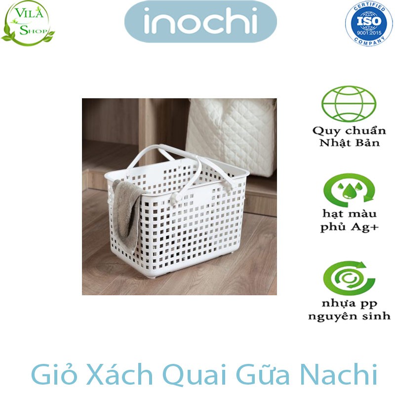 Làn Đi Sinh, Giỏ Xách Quai Giữa Có Nắp Nachi, Nhựa Inochi Cao Cấp Đạt Tiêu Chuẩn Xuất Nhật Châu Âu, EU