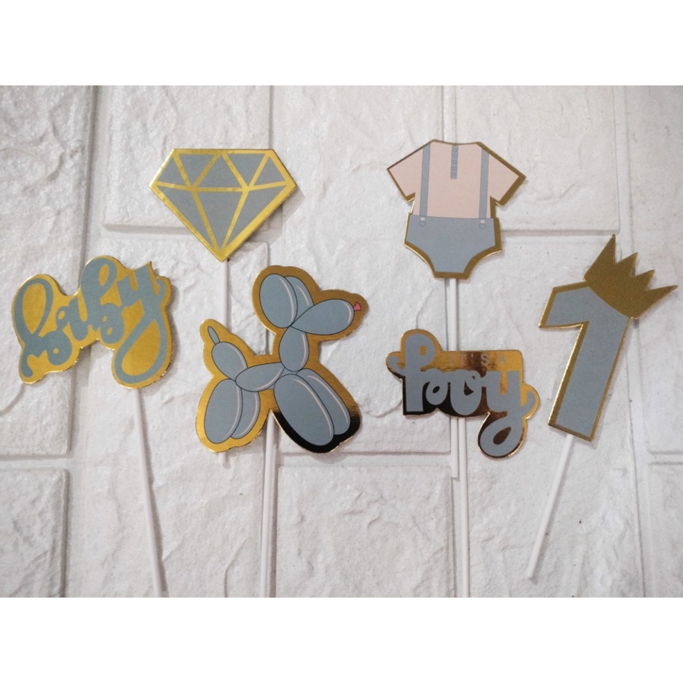 phụ kiện sinh nhật bánh kem [FREESHIP❤️] bộ cắm bánh em bé trai