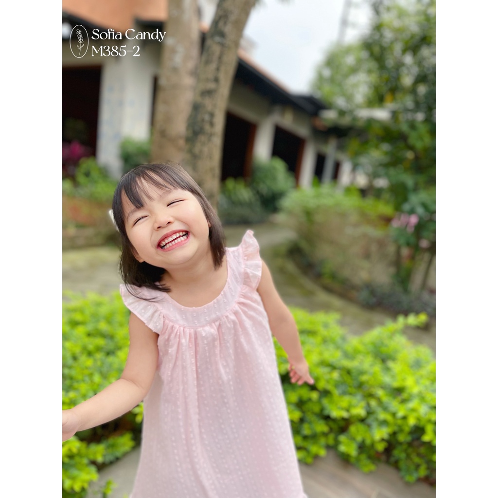 VNXK-VÁY SOFIA HỒNG NGỌT NGÀO CHO BÉ GÁI -MÃ ĐBG05