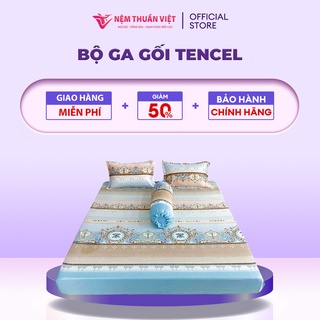 Bộ Ga Giường Tencel Thuần Việt Cao Cấp - Nâu Nhạt TVM02 (4 Món)