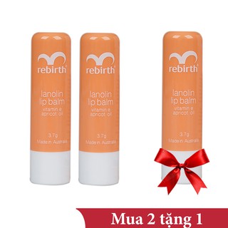 [Mua 2 tặng 1] Son nhau thai cừu rebirth Lanolin Lip Balm Vitamin E & Apricot Oil RB14