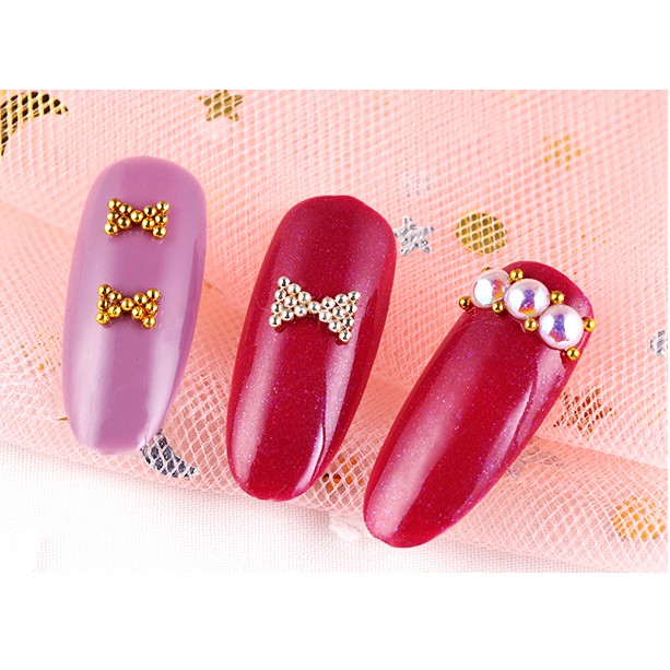 Bi nail trang trí vàng bạc phụ kiện nail trang trí móng Chính Hãng