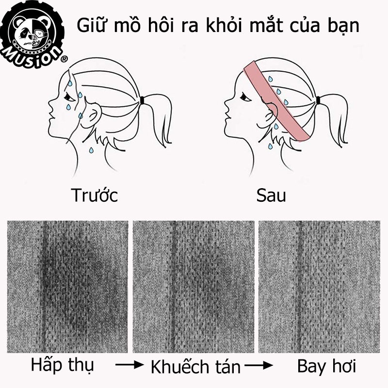 Băng đô thể thao chống trượt thấm hút mồ hôi